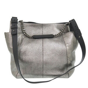 Jimmy Choo Leather Silver Shoulder Bag 0639 JIMMY